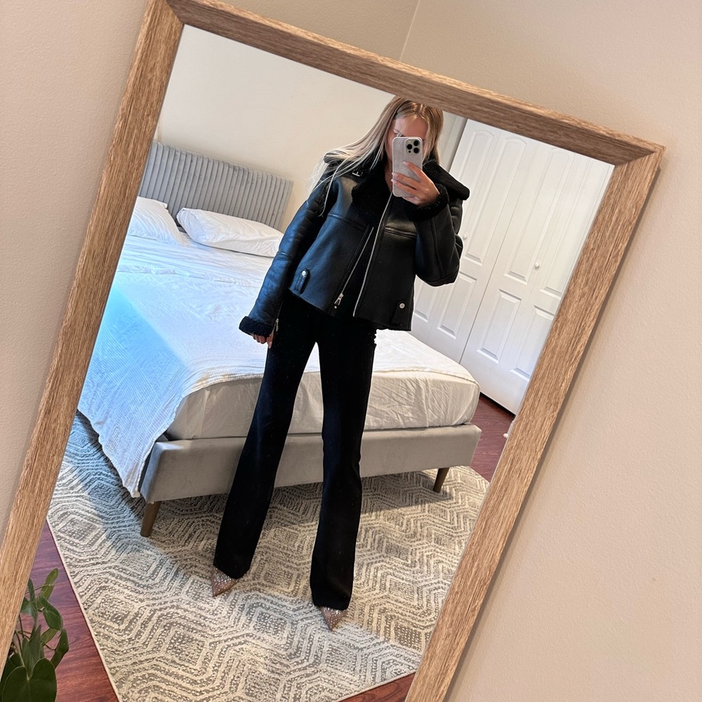 Shearling Aviator Jacket L Size - image 1